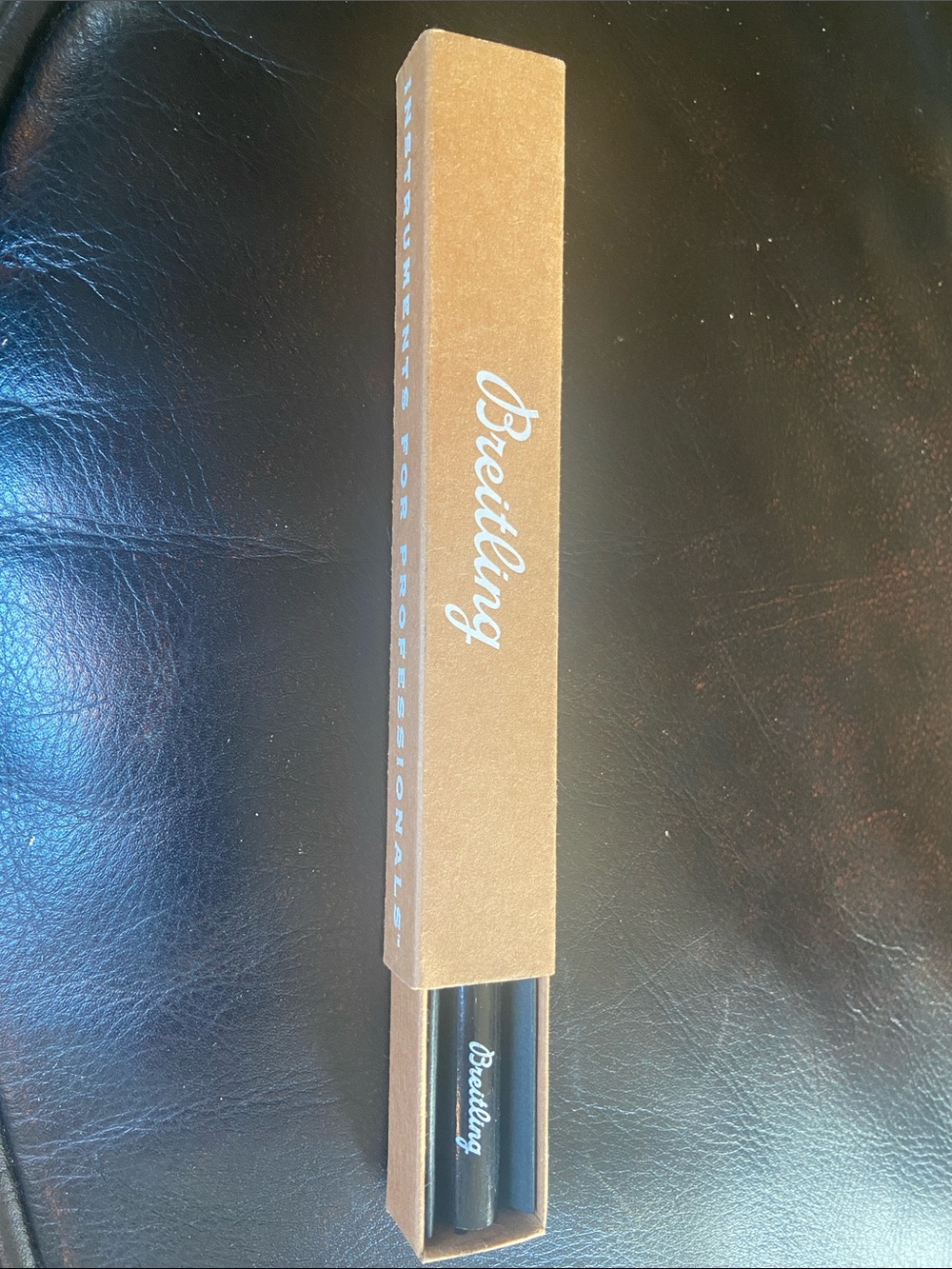 Breitling Pencil Brown and Black Branded Sleeve and Inner Case